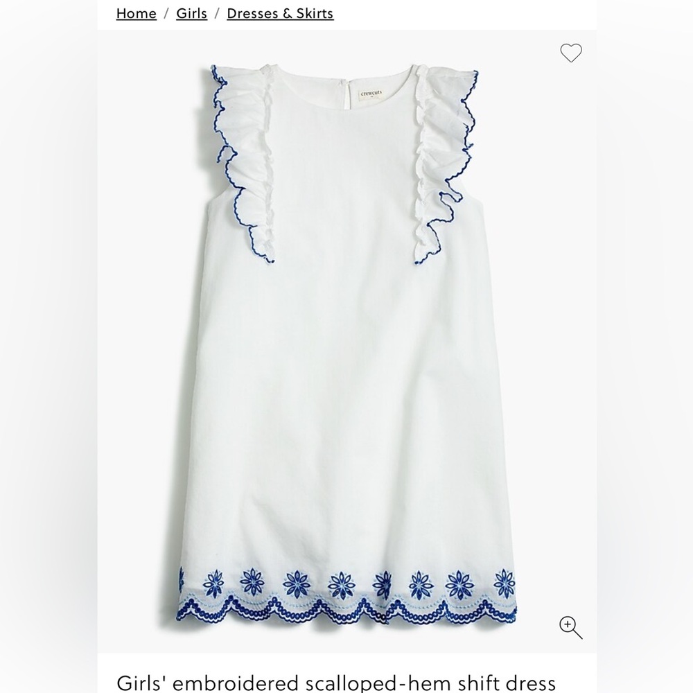 J Crew girls cotton shift dress